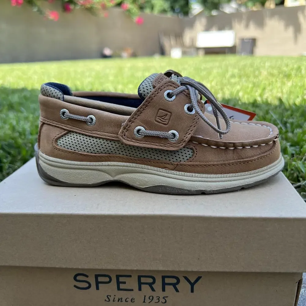 Sperry Top-Sider Shoes Boys Size 11 Brown Lanyard AC Boat Surprise No Tie